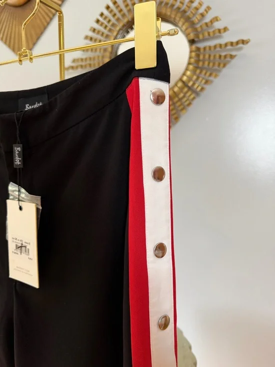 Bardot - Black Side Stripe Snap Pants - Picture 5 of 7